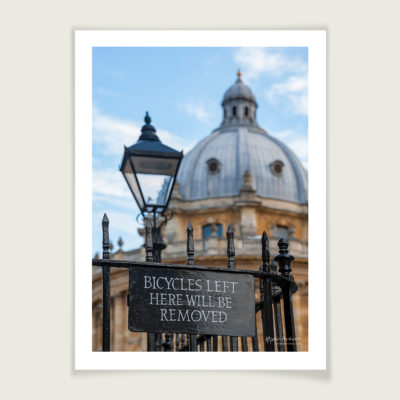 Bicycles Left Here will be Removed, Oxford