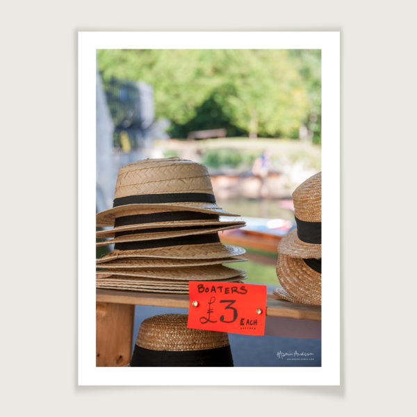 Straw boaters, Magdalen Bridge boathouse, Oxford