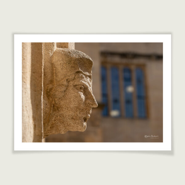 Ancient carved head, the Bodleian Old Quad, Oxford