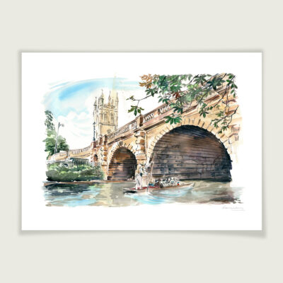 Magdalen Bridge punting, Oxford